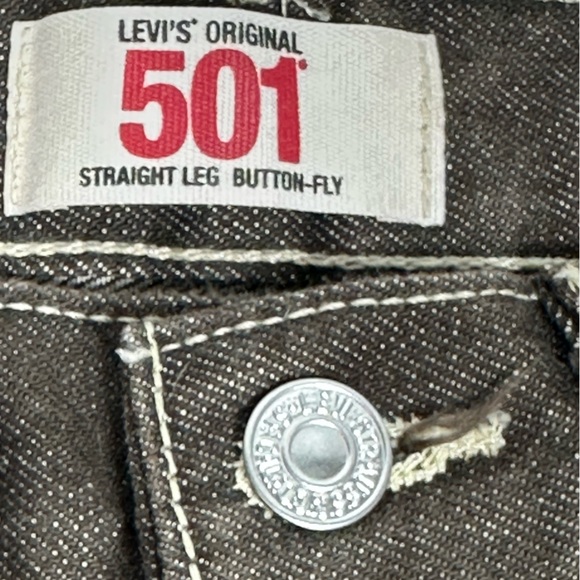 Levi's 501XX Men's 29 x 30 Straight Leg Button Fly Brown Denim Wash Cotton - Picture 8 of 12